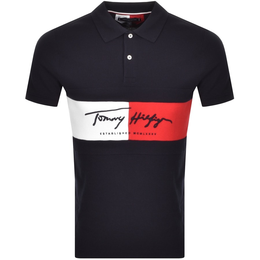 Alternative Image for ProductTommy Hilfiger Autograph Flag Polo Navy1